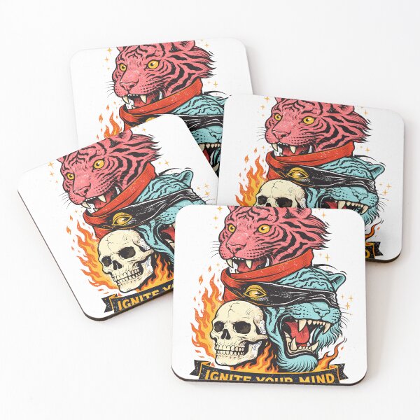 Item preview, Tattoo Style Tiger Skull Fire designed and sold by Matinez Pink.