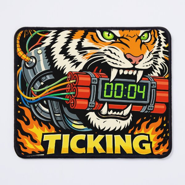 Item preview, Ticking Timebomb Tiger T-Shirt designed and sold by Matinez Pink.