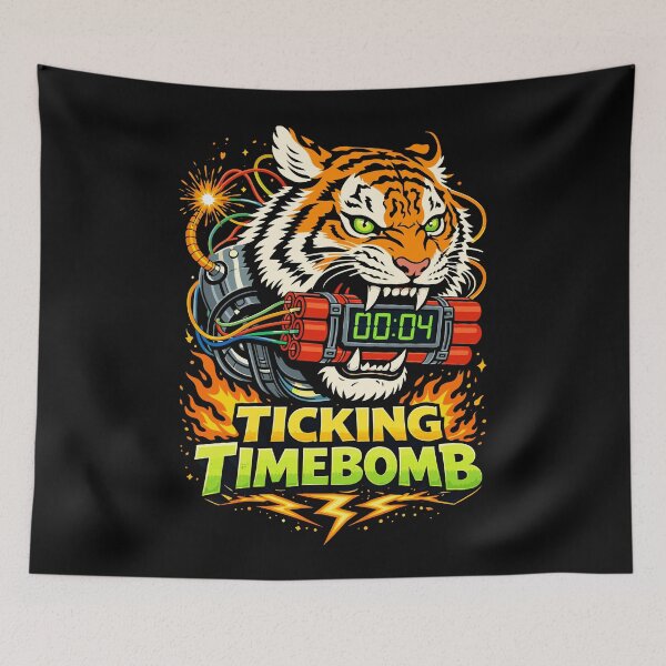 Item preview, Ticking Timebomb Tiger T-Shirt designed and sold by Matinez Pink.