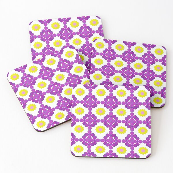 Item preview, Colorful Floral Geometric Seamless Pattern with Purple and Yellow Flowers Background designed and sold by Ei-Ei.
