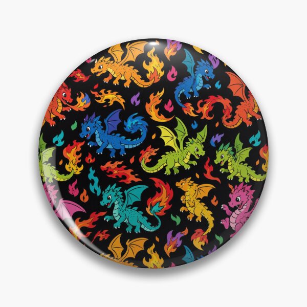 Item preview, Dragon Pattern - Cute Dark Fire Fantasy designed and sold by FlatInkStudio.