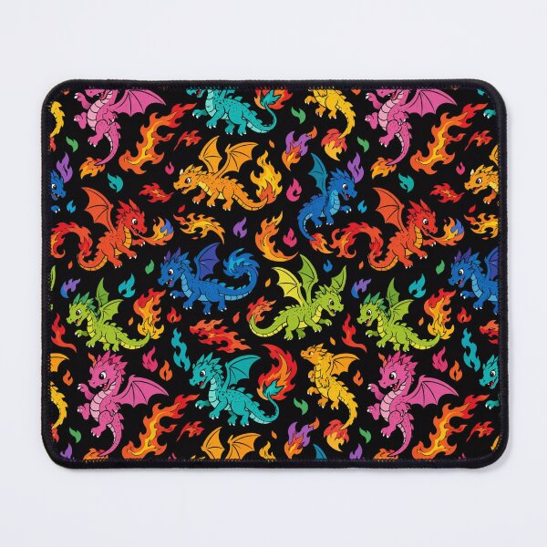 Item preview, Dragon Pattern - Cute Dark Fire Fantasy designed and sold by FlatInkStudio.
