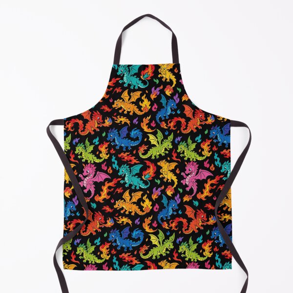 Item preview, Dragon Pattern - Cute Dark Fire Fantasy designed and sold by FlatInkStudio.