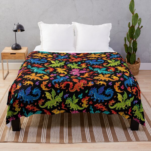 Item preview, Dragon Pattern - Cute Dark Fire Fantasy designed and sold by FlatInkStudio.
