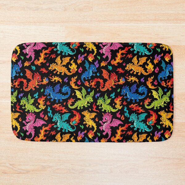 Item preview, Dragon Pattern - Cute Dark Fire Fantasy designed and sold by FlatInkStudio.