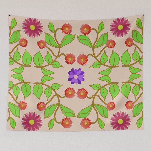 Item preview, Decorative Leaf and Flower Seamless Pattern with Botanical Folk Art Design designed and sold by Ei-Ei.