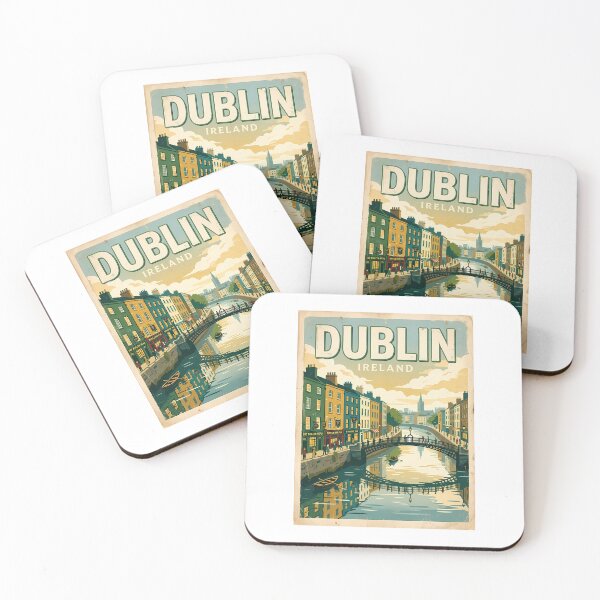 Item preview,  Dublin Ireland Vintage Travel Poster | Retro Cityscape Wall Art designed and sold by Ar0undTheW0rld.