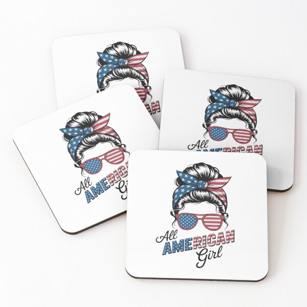 Item preview, All American Girl 4th of July Women Messy Bun USA Flag designed and sold by TyraYoung.