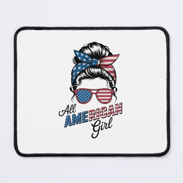 Item preview, All American Girl 4th of July Women Messy Bun USA Flag designed and sold by TyraYoung.