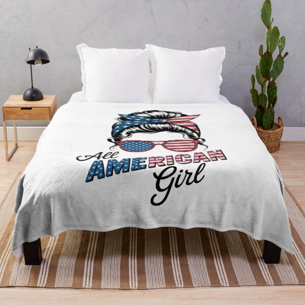 Item preview, All American Girl 4th of July Women Messy Bun USA Flag designed and sold by TyraYoung.