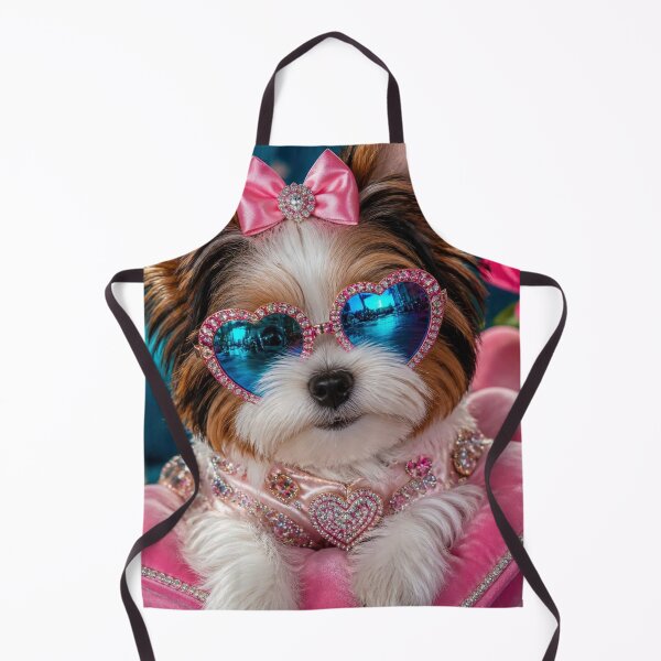 Item preview, Stylish Biewer Terrier Puppy with Heart Sunglasses designed and sold by Wags & Tails.
