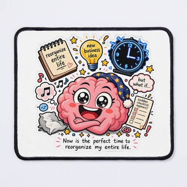 Item preview, 3am ADHD Brain Sticker – Funny Neurodivergent Night Owl Gift for Adults with ADHD Humor designed and sold by Martin's_Design.