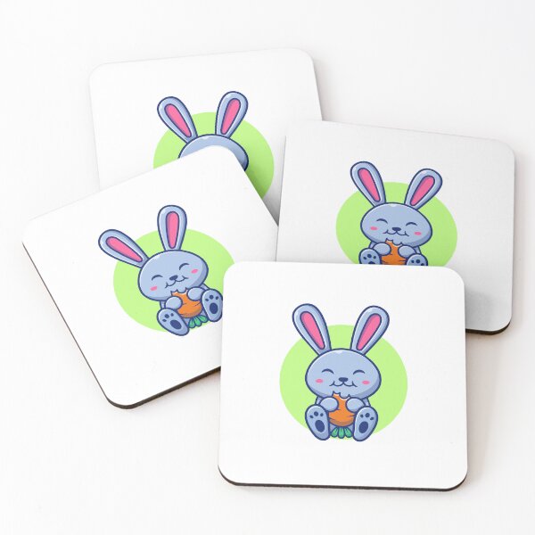 Item preview, Cute Chibi Bunny Eating Carrot Cartoon designed and sold by Madelene É 	 Monjeau.