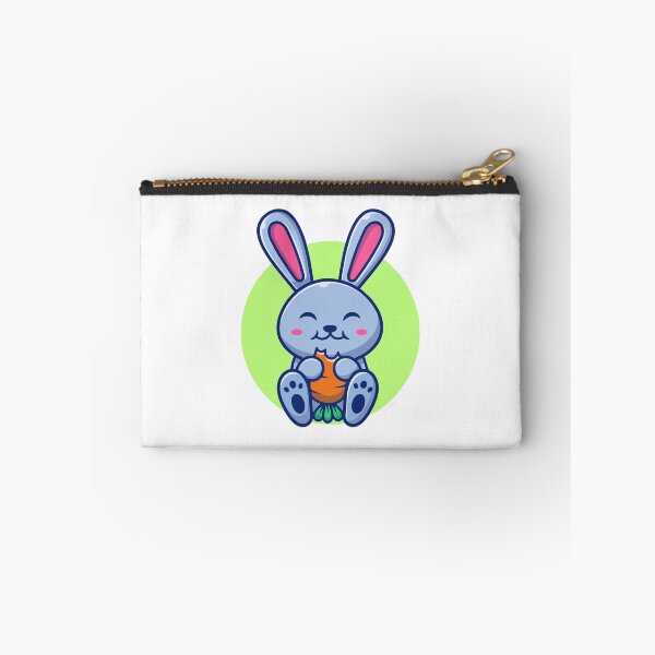 Item preview, Cute Chibi Bunny Eating Carrot Cartoon designed and sold by Madelene É 	 Monjeau.