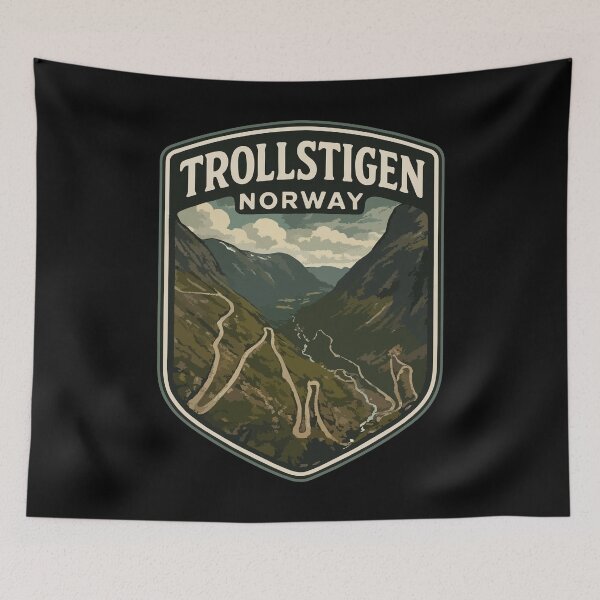 Item preview, Trollstigen Norway Vintage Travel designed and sold by TomFrontierArt.