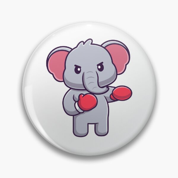 Item preview, Cute Angry Elephant Boxing Chibi Cartoon designed and sold by Madelene É 	 Monjeau.