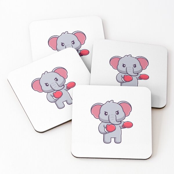 Item preview, Cute Angry Elephant Boxing Chibi Cartoon designed and sold by Madelene É 	 Monjeau.
