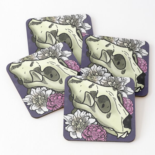 Item preview, Floral Dog Skull print designed and sold by Print paint and pixel.