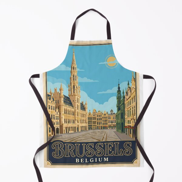 Item preview, Brussels Belgium Vintage Travel Poster | Retro Grand Place Wall Art designed and sold by Ar0undTheW0rld.