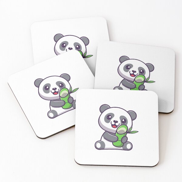 Item preview, Cute Chibi Panda Eating Green Bamboo Cartoon designed and sold by Madelene É 	 Monjeau.