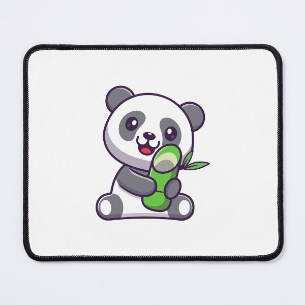 Item preview, Cute Chibi Panda Eating Green Bamboo Cartoon designed and sold by Madelene É 	 Monjeau.