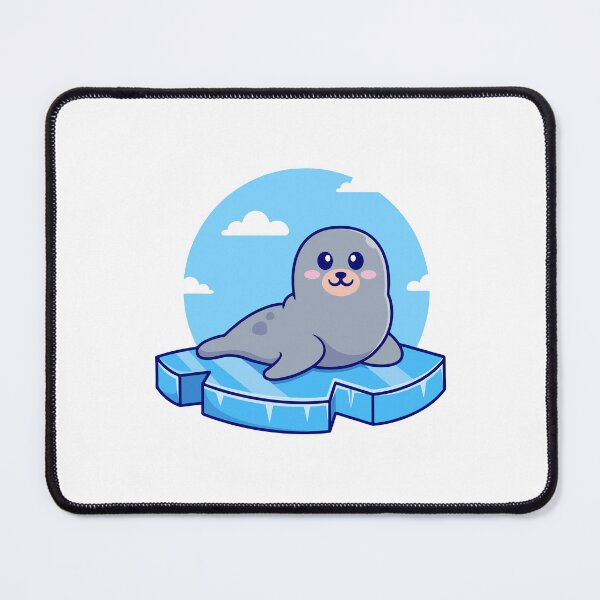 Item preview, Cute Chibi Seal on Iceberg Cartoon designed and sold by Madelene É Monjeau.