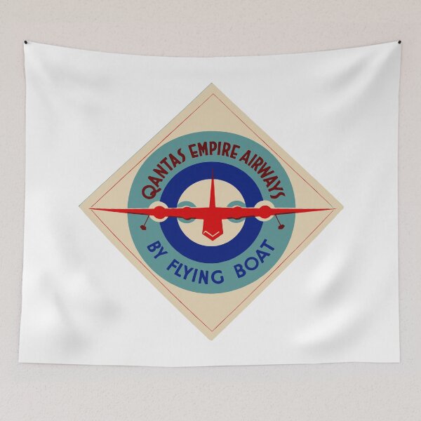 Item preview, Vintage Airline Qantas Empire Airways Flying Boat  designed and sold by Speedbirddesign.