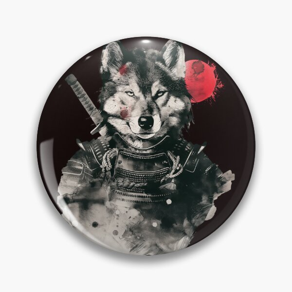Item preview, Sumi-e Wolf Samurai - Traditional Japanese Ink Wash Art designed and sold by Structure-Blue.