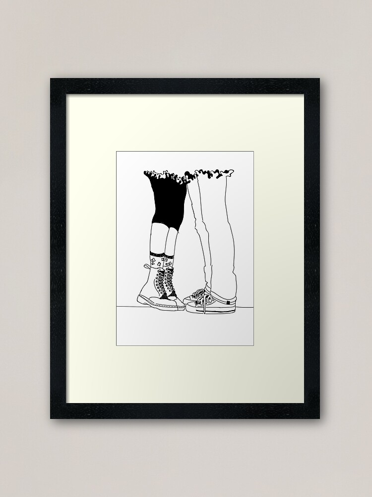 Boy Meets Girl Drawing Framed Art Print By Awaters226 Redbubble