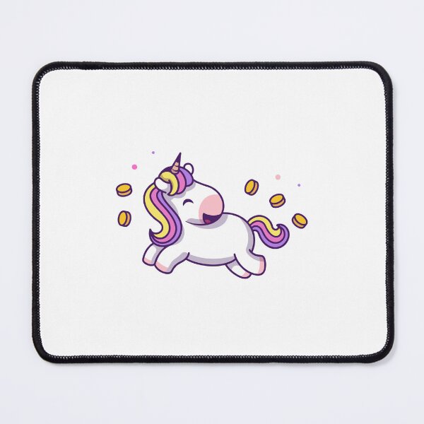 Item preview, Cute Magical Unicorn Flying with Gold Coins Cartoon designed and sold by Madelene É 	 Monjeau.