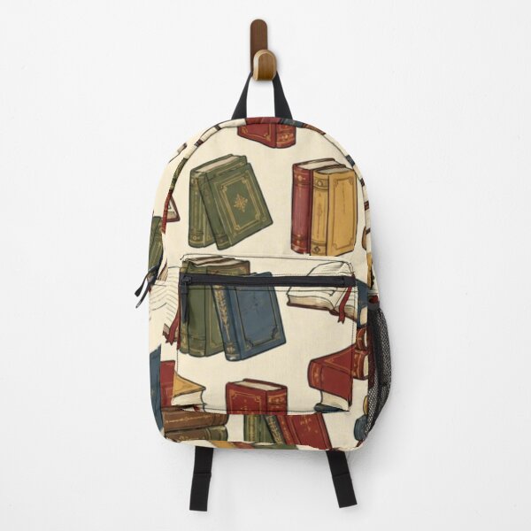 Item preview, Vintage Bookworm Stack Pattern - Cute Fictional Library Aesthetic designed and sold by FlatInkStudio.