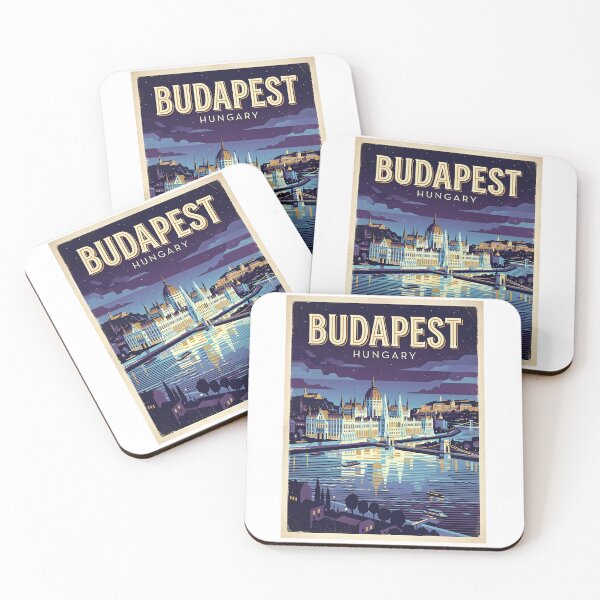 Item preview, Budapest Hungary Vintage Travel Poster | Retro Danube Cityscape Wall Art designed and sold by Ar0undTheW0rld.