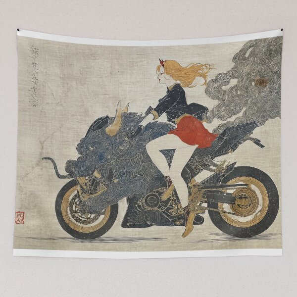 Item preview, Woman Riding a Mythical Motorcycle designed and sold by lautir.