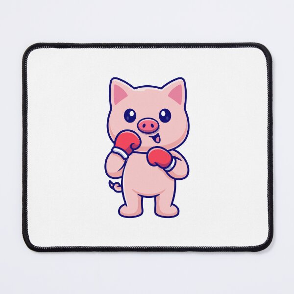Item preview, Cute Boxing Pig Chibi Fighter Cartoon designed and sold by Madelene É Monjeau.
