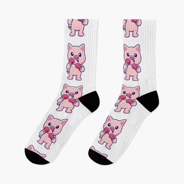 Item preview, Cute Boxing Pig Chibi Fighter Cartoon designed and sold by Madelene É 	 Monjeau.