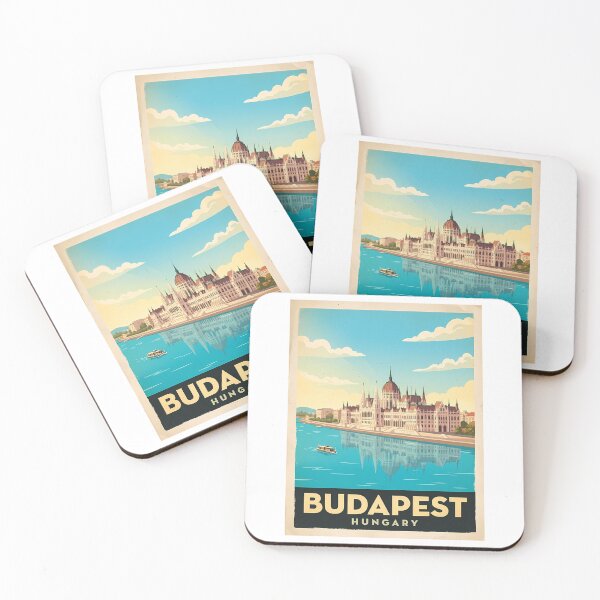 Item preview, Budapest Hungary Vintage Travel Poster | Retro Parliament River Wall Art designed and sold by Ar0undTheW0rld.