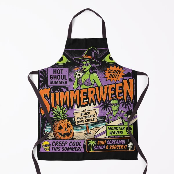 Item preview, Summerween Retro Horror Aesthetic Summer Halloween Beach Vibe T-Shirt designed and sold by AdyKurniawan.
