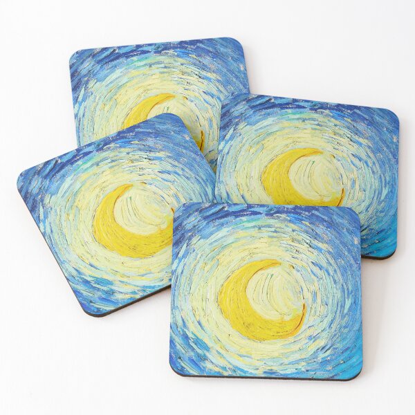 Item preview, The Starry Night Moon – Rectangular Cutout from Vincent van Gogh Painting designed and sold by EmeraldeaArt.