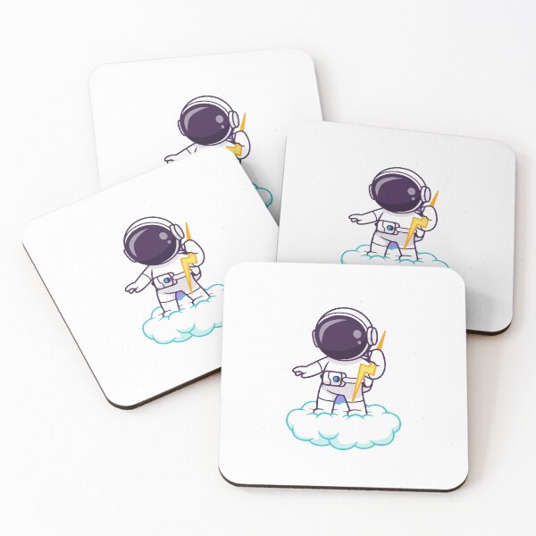 Item preview, Cute Astronaut Riding Cloud with Lightning Bolt designed and sold by Madelene É 	 Monjeau.