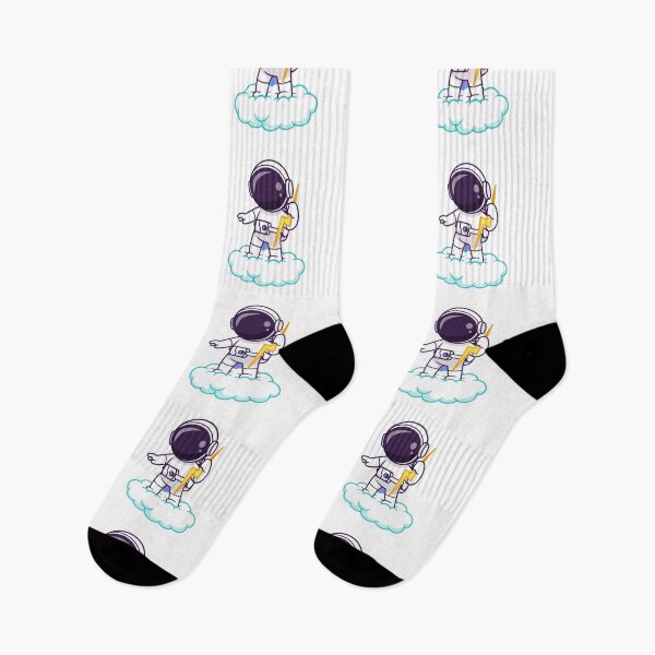 Item preview, Cute Astronaut Riding Cloud with Lightning Bolt designed and sold by Madelene É 	 Monjeau.