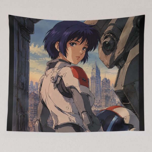 Item preview, Vintage Cyberpunk Anime Girl Balcony Pilot designed and sold by bapupa.