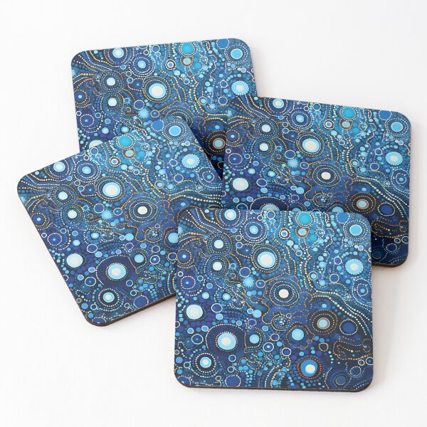 Item preview, Aboriginal Inspired Dot Art - With Deep Ocean Bubbles designed and sold by GrinGalore.