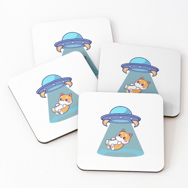Item preview, Cute Shiba Inu Dog Alien UFO Abduction designed and sold by Madelene É 	 Monjeau.