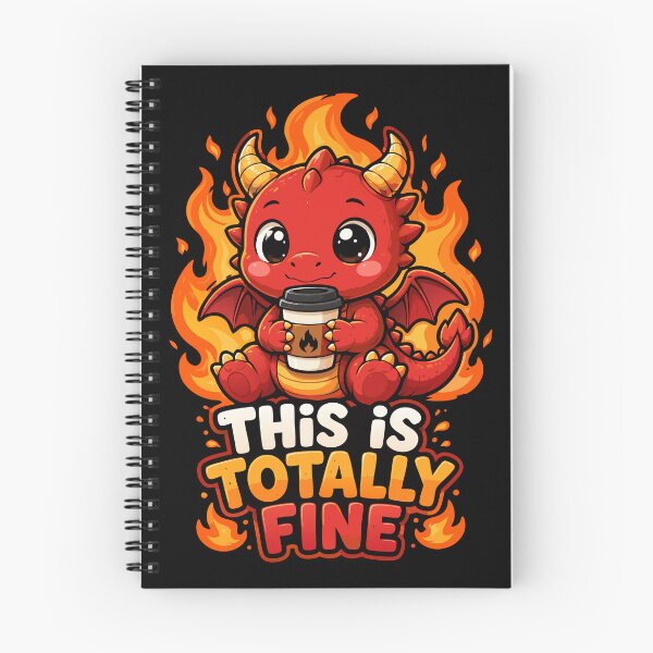 Item preview, Cute Coffee Dragon This Is Totally Fine Funny Kawaii Fire Dragon T-Shirt designed and sold by Navuniverse.