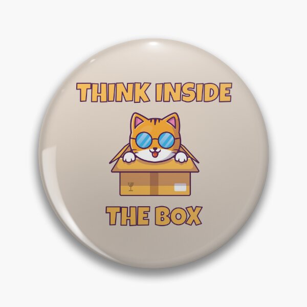 Item preview, Think Inside the Box Cool Cat – Funny Lazy Cat Parody Design 2 designed and sold by WordPlayStudio.