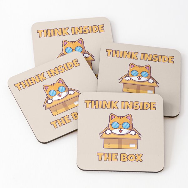 Item preview, Think Inside the Box Cool Cat – Funny Lazy Cat Parody Design 2 designed and sold by WordPlayStudio.
