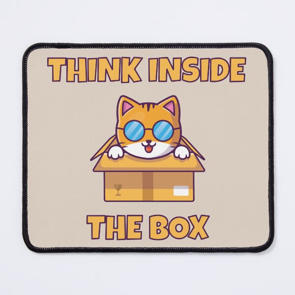 Item preview, Think Inside the Box Cool Cat – Funny Lazy Cat Parody Design 2 designed and sold by WordPlayStudio.