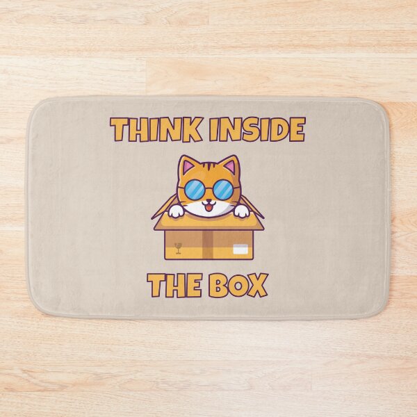 Item preview, Think Inside the Box Cool Cat – Funny Lazy Cat Parody Design 2 designed and sold by WordPlayStudio.
