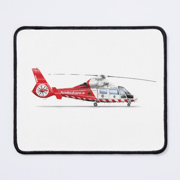 Item preview, AEROSPATIALE AS365N3 DAUPHIN 2 VH-PVG HEMS RED 2009 designed and sold by Grubby Fingers Aircraft Illustration.