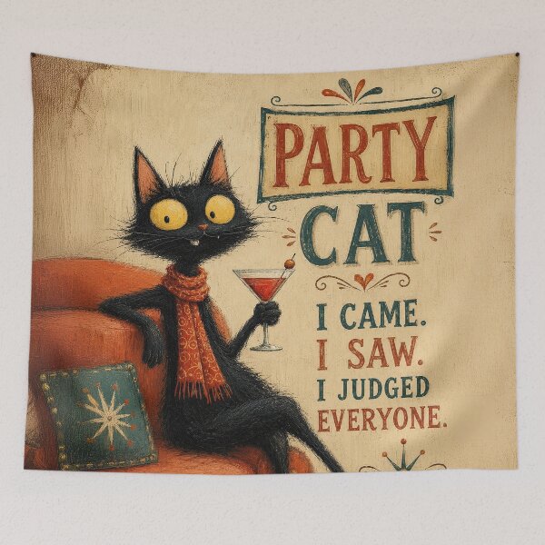 Item preview, Party Cat I Judged Everyone designed and sold by Erika Kaisersot.